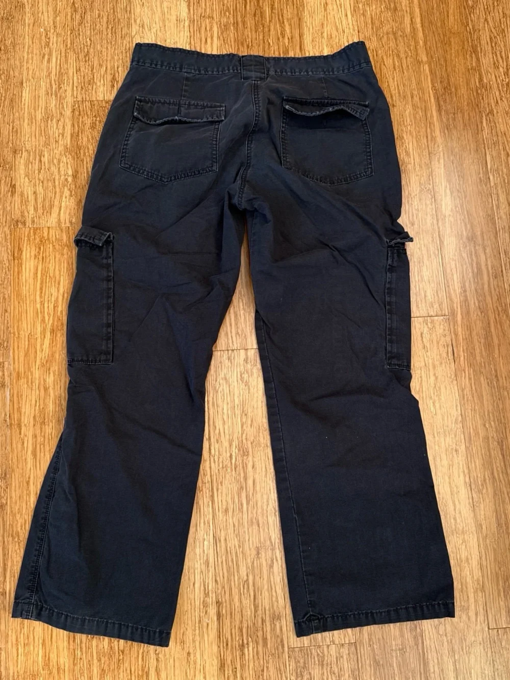 Y2K Calvin Klein Black Cargo Pants with Button Flap Pockets